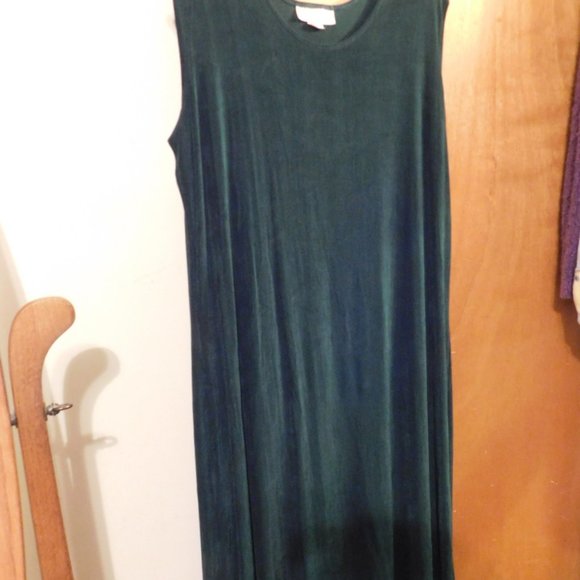 Channa Tank Emerald Green Casual and Elegant in one Dress+Cardigan in one 1X - Picture 2 of 12